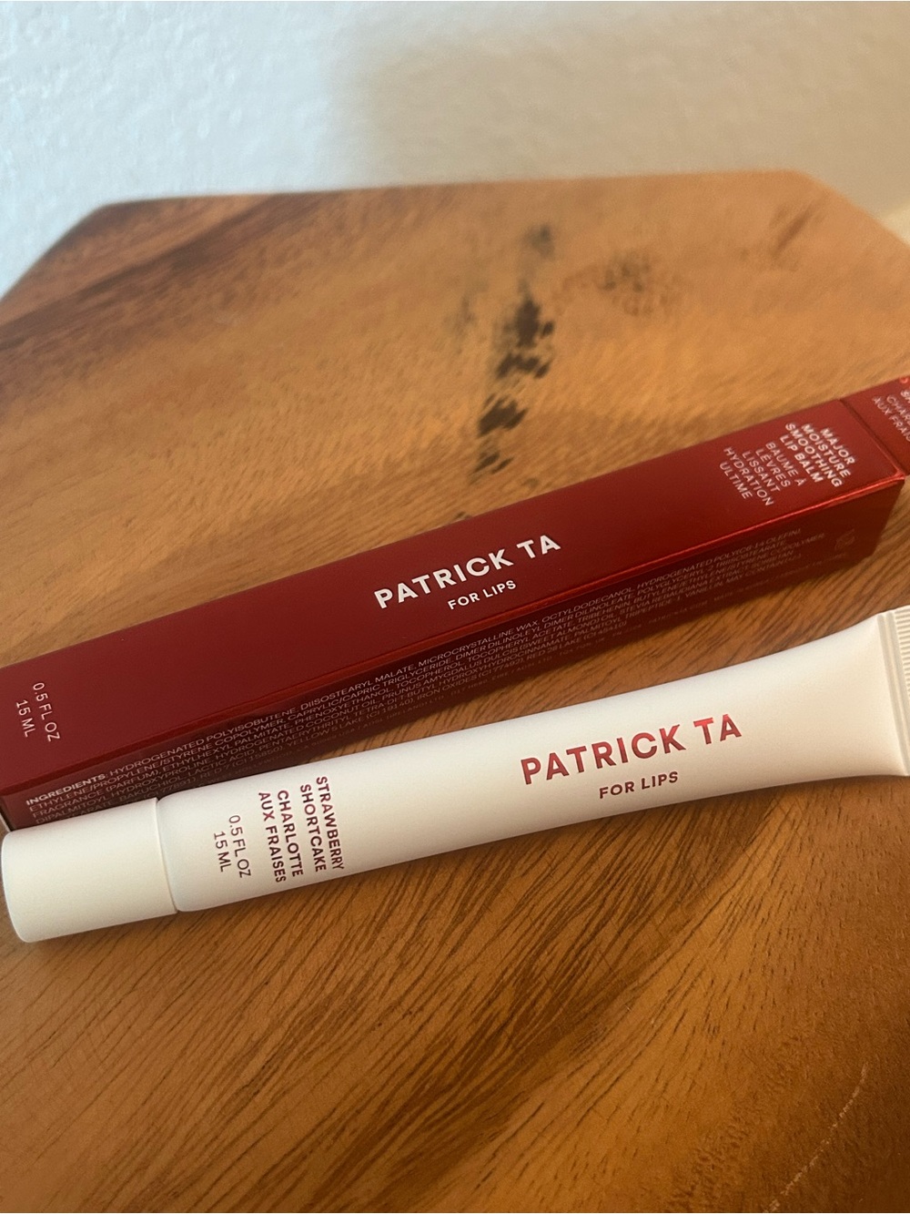NIB★Patrick Ta Major Moisture Smoothing Lip Balm in Strawberry Shortcake